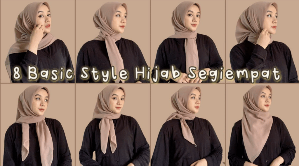 tutorial 8 style hijab segi empat
