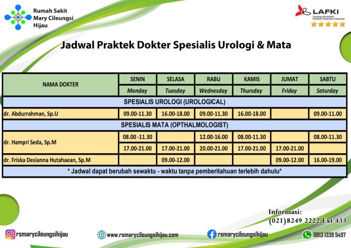 Jadwal dokter spesialis di Bandung
