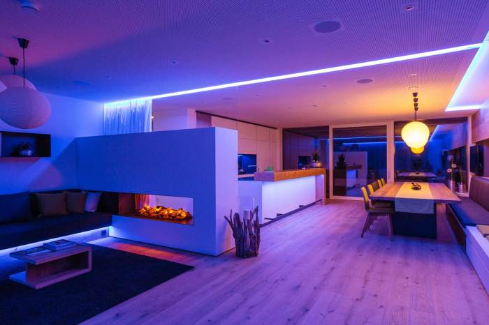 Lighting ambient led mood room lights living smart activated colorful blue loxone strips create use indirect